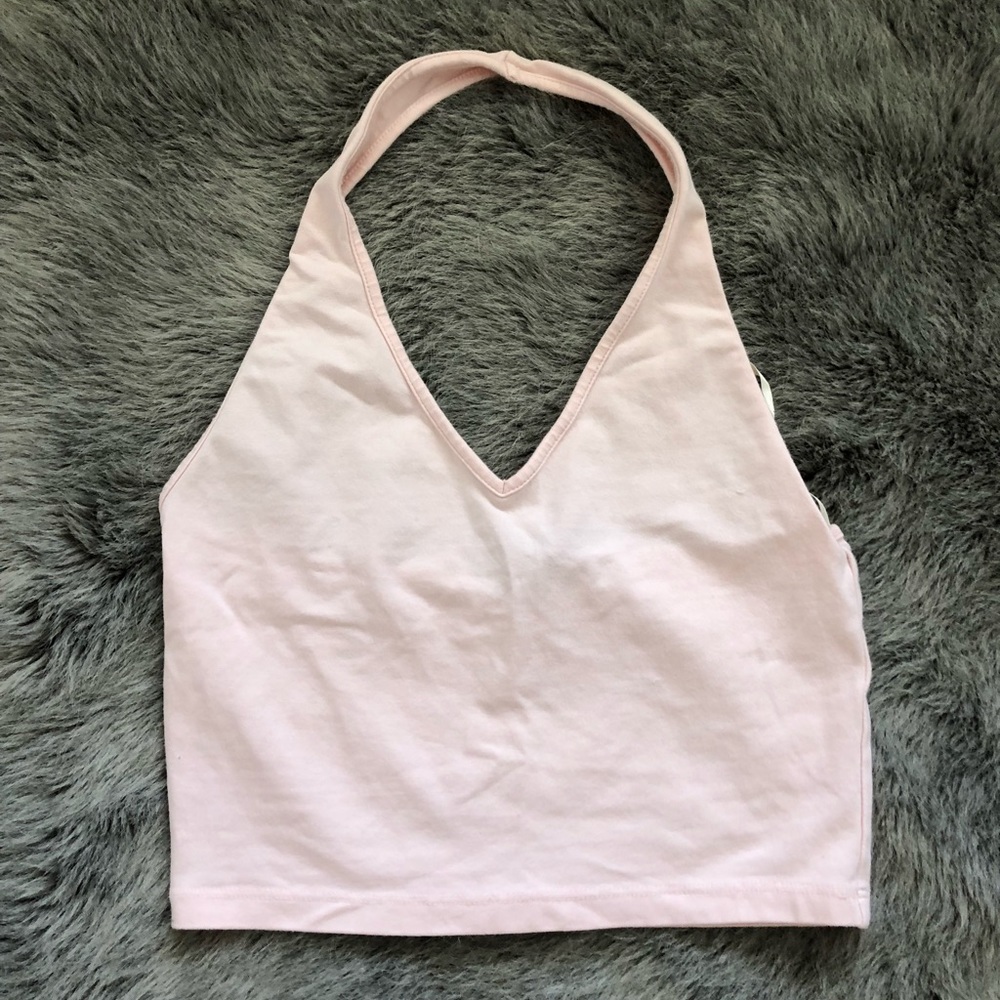Pink Halter Crop Top